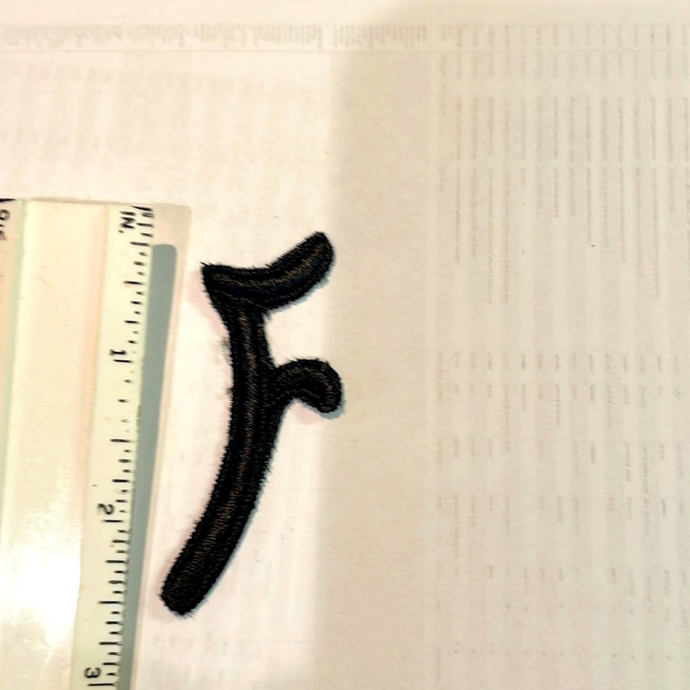 Vintage Embroidered “F” Monogram Iron on Embellishment 2 1/2”
